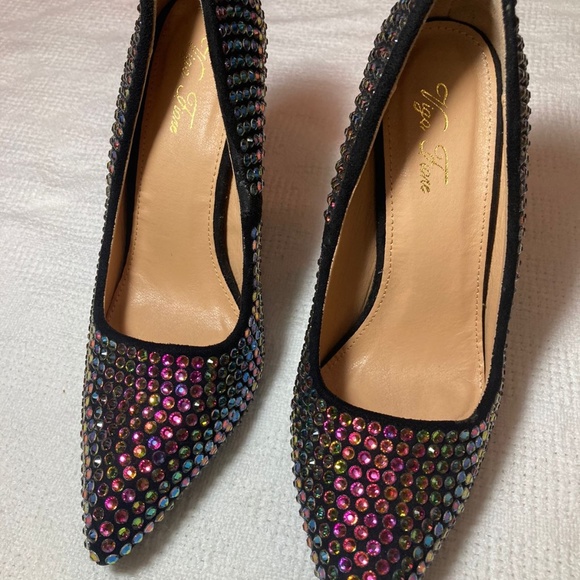 Black Stilettos with Rhinestones for the Holidays, yes please - Picture 3 of 3